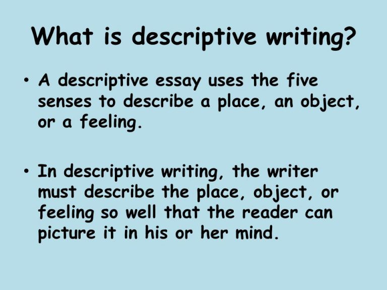 what is descriptive style of writing