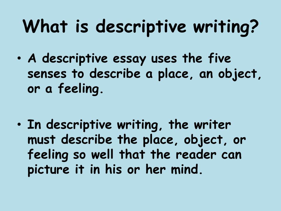 what is a descriptive essay example