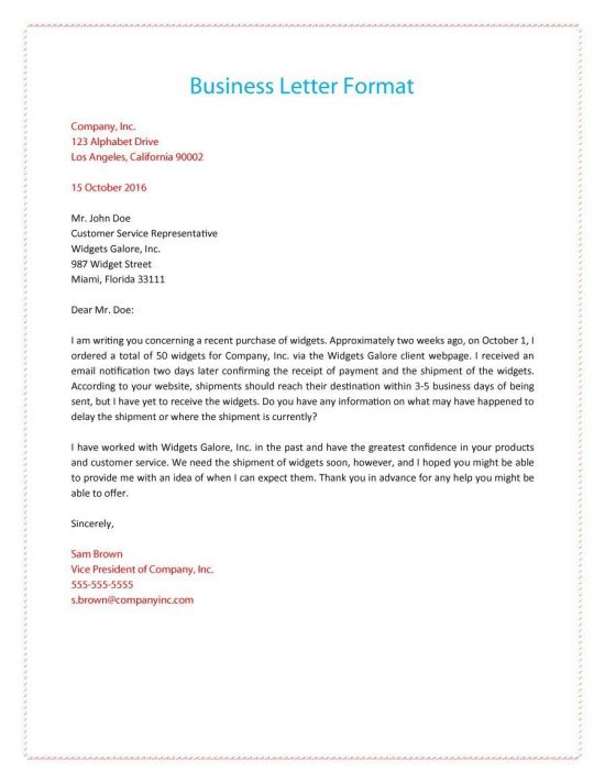 Business Letter Format