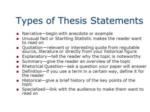 Types of Thesis Statement