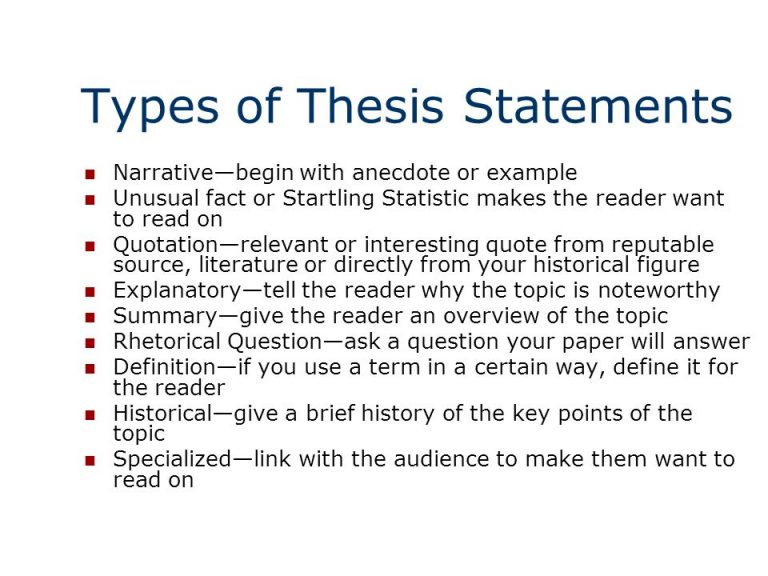 types of thesis statements ap lang