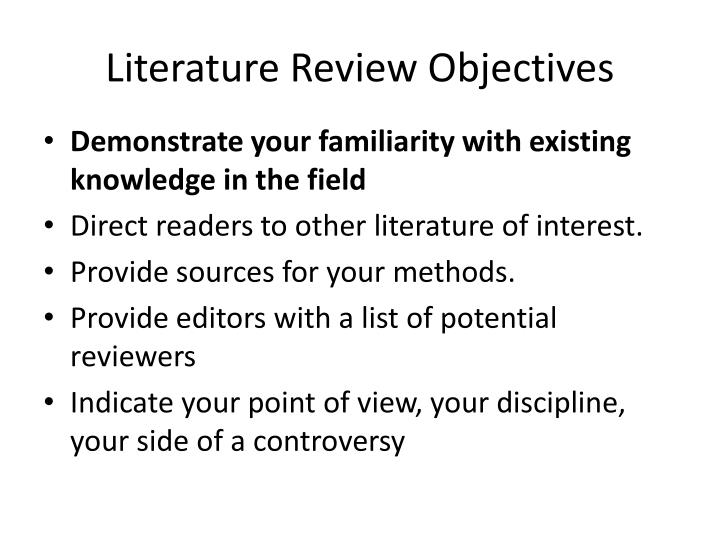 what is the goals of literature review