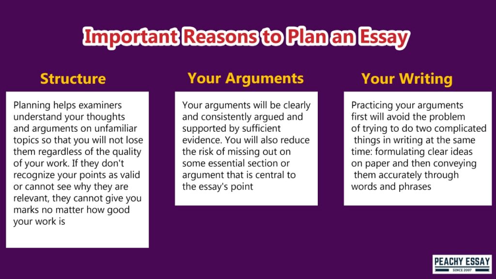 important reasons to plan an essay