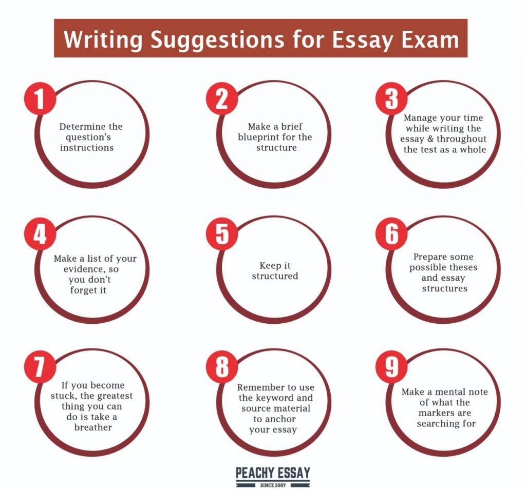 Writing Suggestions for Essay Exam