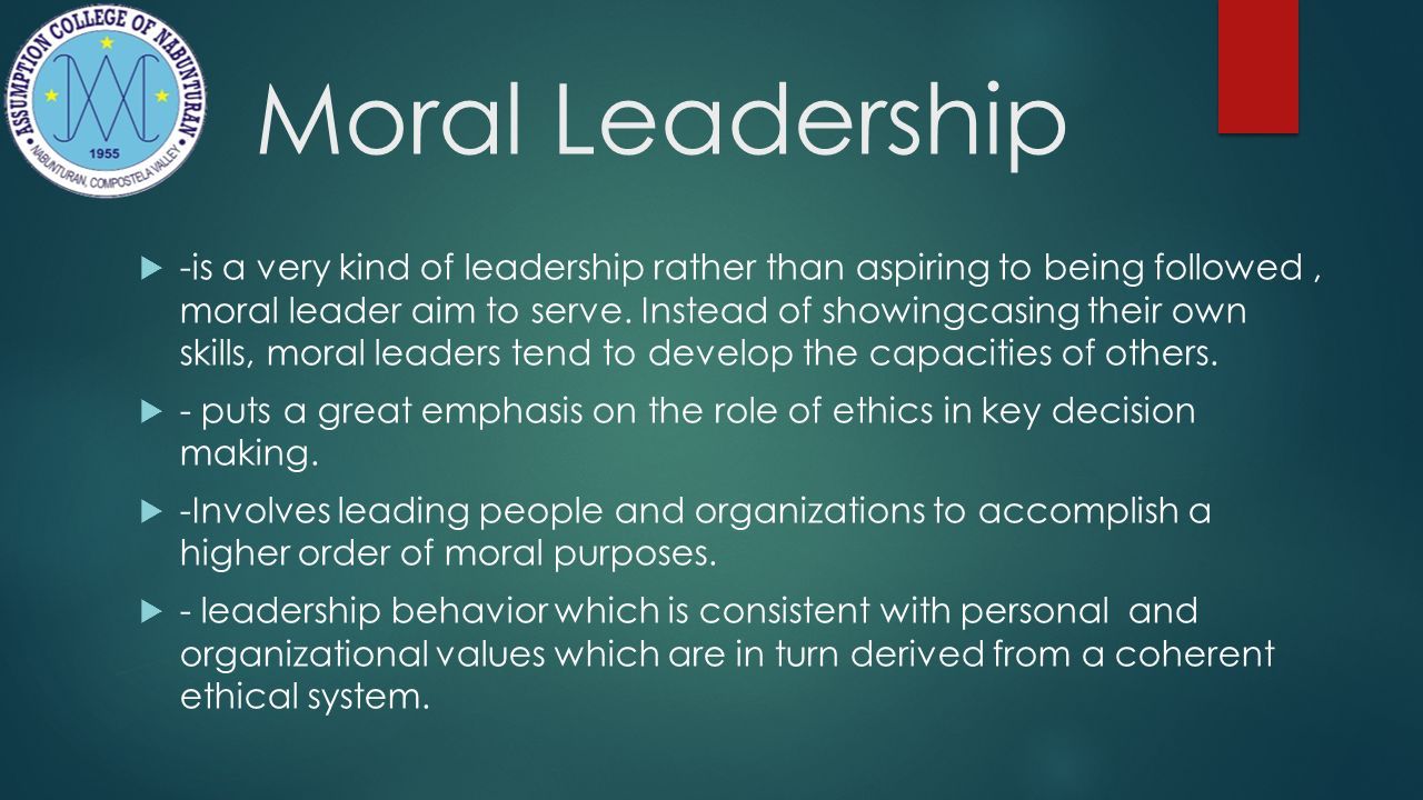 essay about moral leadership