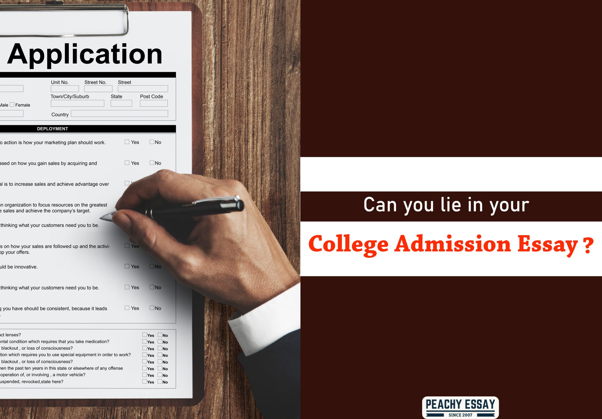 lie on college admission essay