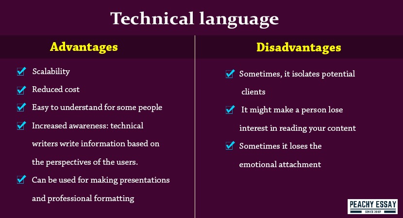 Advantages and Disadvantages of Technical Language