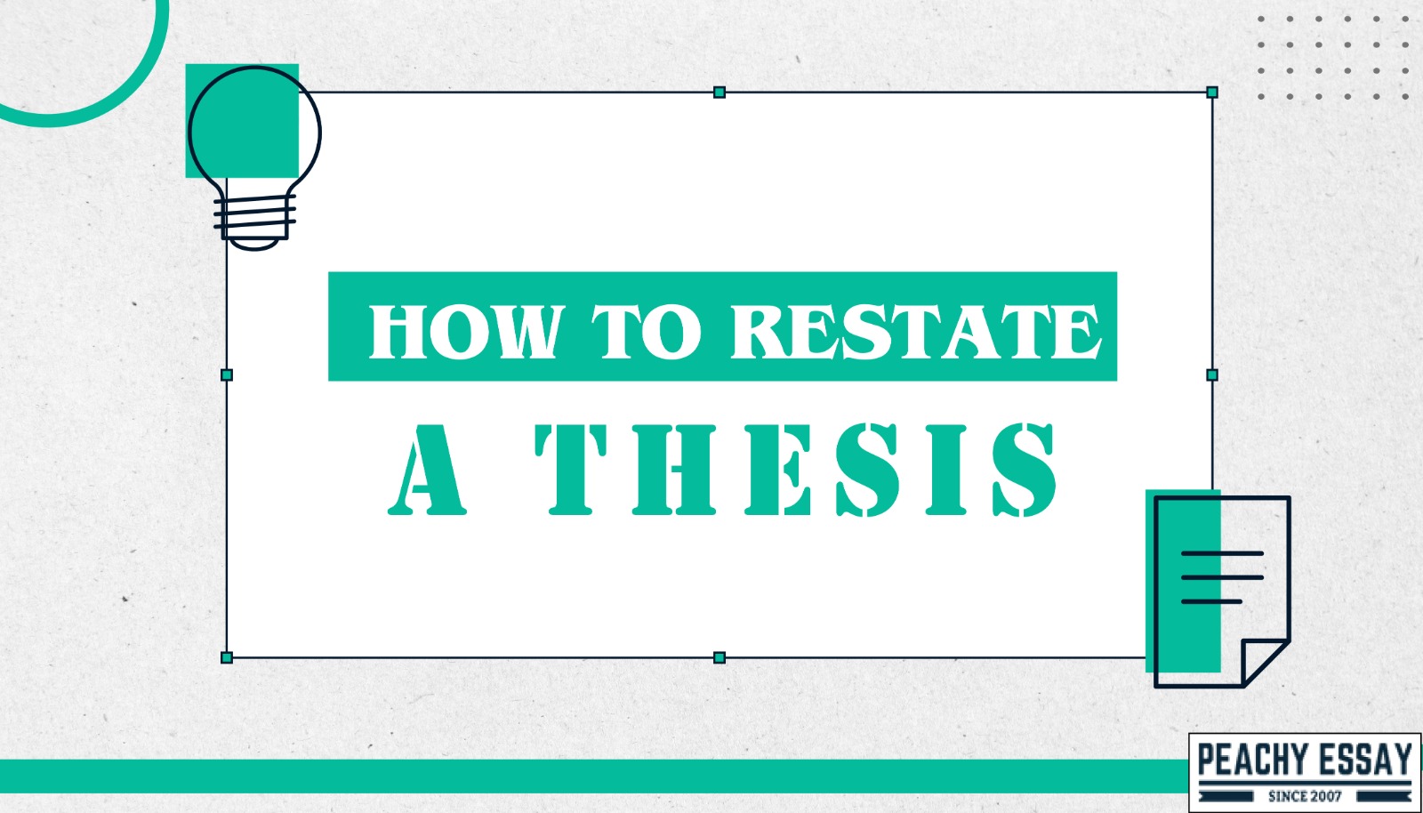 restate your thesis